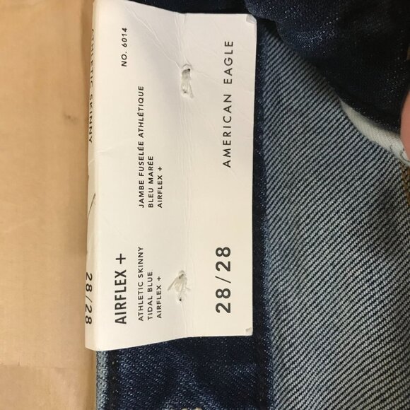 AMERICAN EAGLE - MEN'S 28 X 28 - BLUE ATHLETIC SKINNY AIRFLEX + DENIM JEANS - Picture 7 of 10
